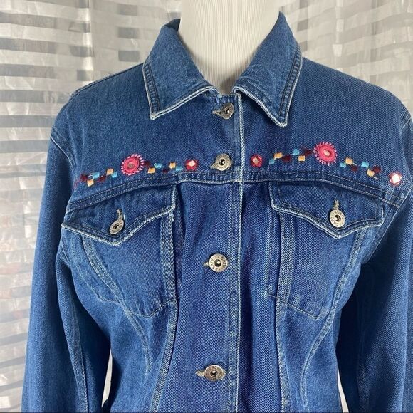 Agapo Denim Embroidered Jean Jacket - Picture 3 of 8